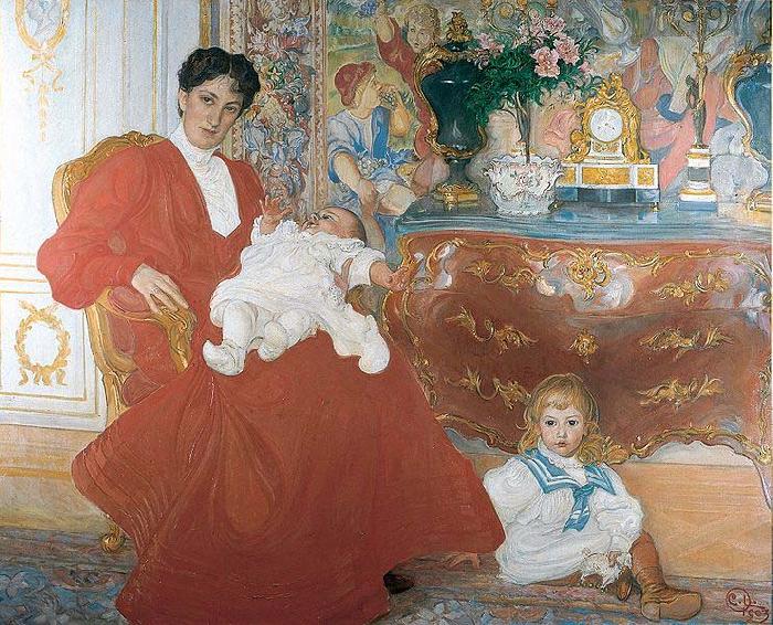 Carl Larsson Mrs Dora Lamm and Her Two Eldest Sons